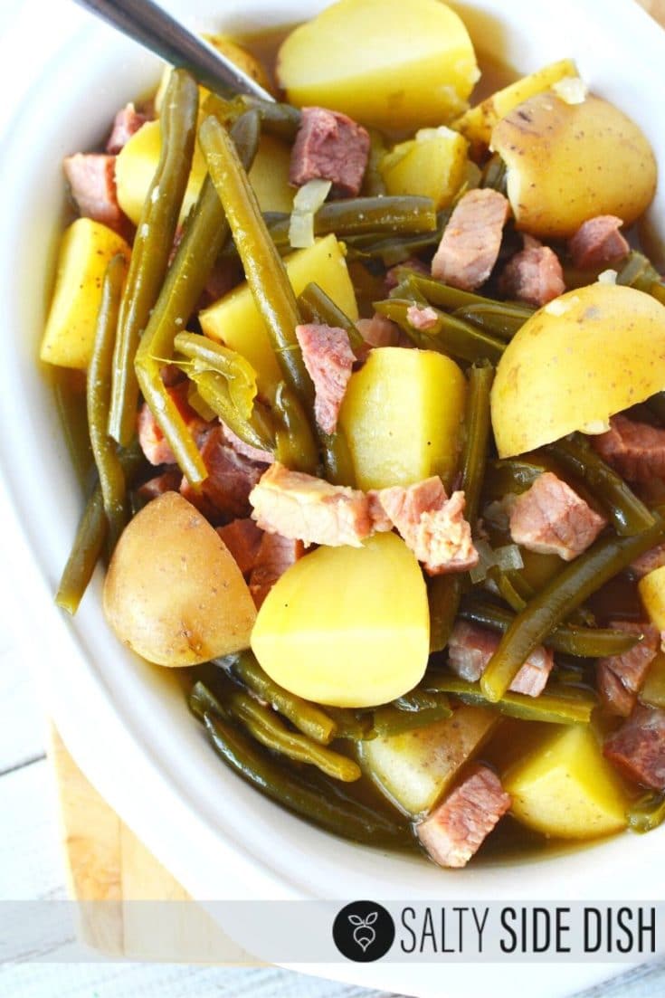 Crockpot Ham, Fresh Green Beans, and Potatoes Recipe FILLING!