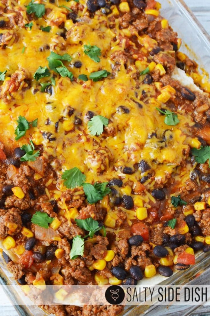 Cheesy Beef Tortilla Casserole Mexican Comfort Food!
