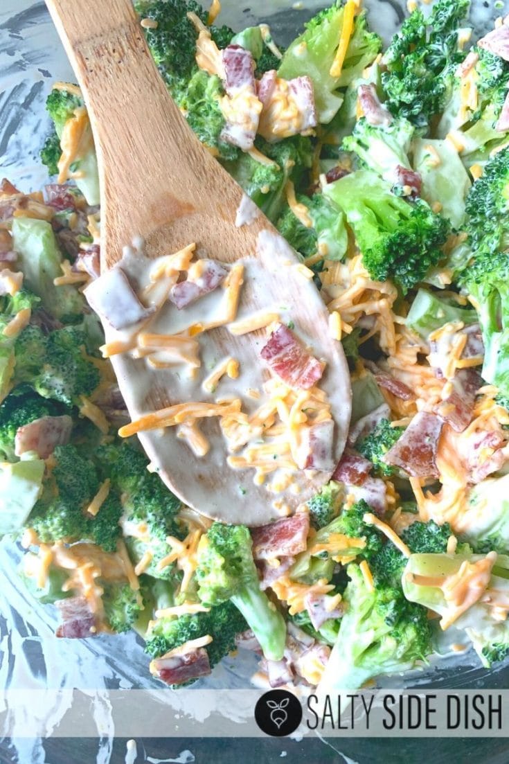 Keto Broccoli Salad with Monkfruit Sweetener Salty Side Dish