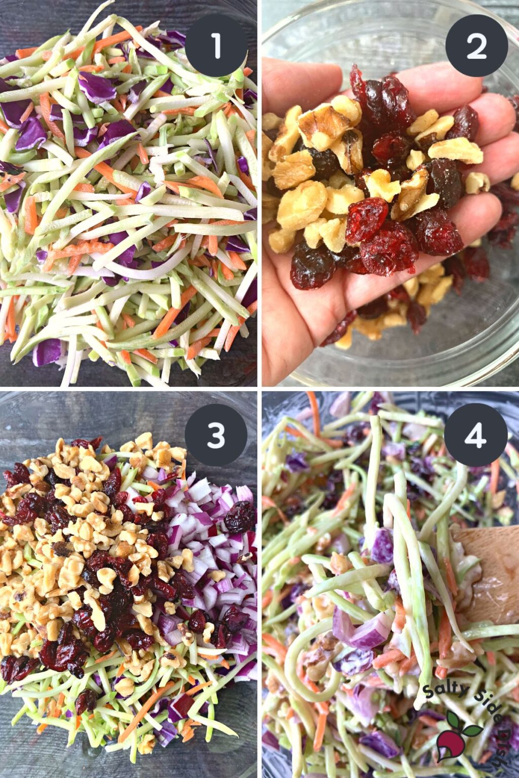 Broccoli Slaw with both Classic & Keto Dressing Salty Side Dish