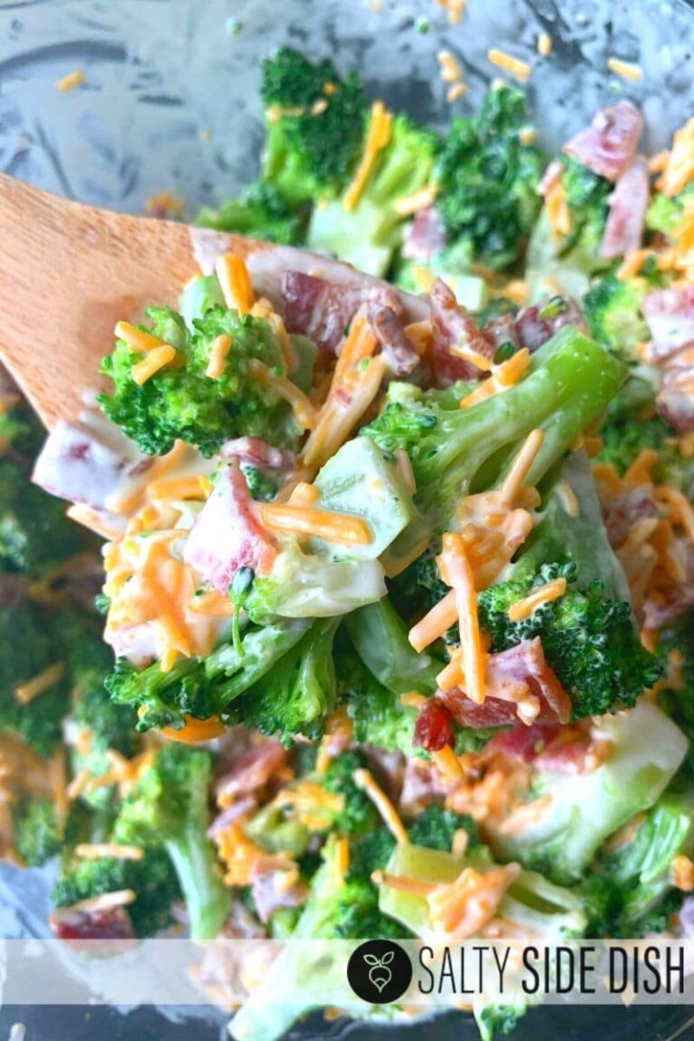 Keto Broccoli Salad with Monkfruit Sweetener Salty Side Dish