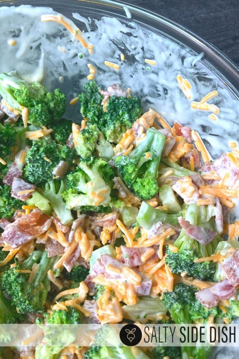 Keto Broccoli Salad with Monkfruit Sweetener Salty Side Dish