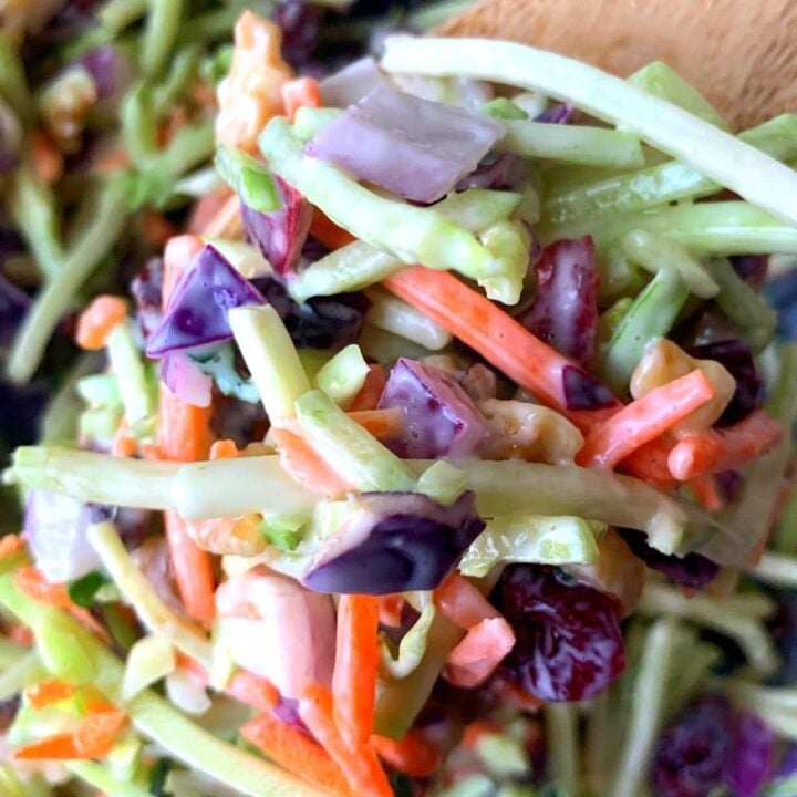 Keto Broccoli Slaw Recipe with Healthy Dressing Salty Side Dish