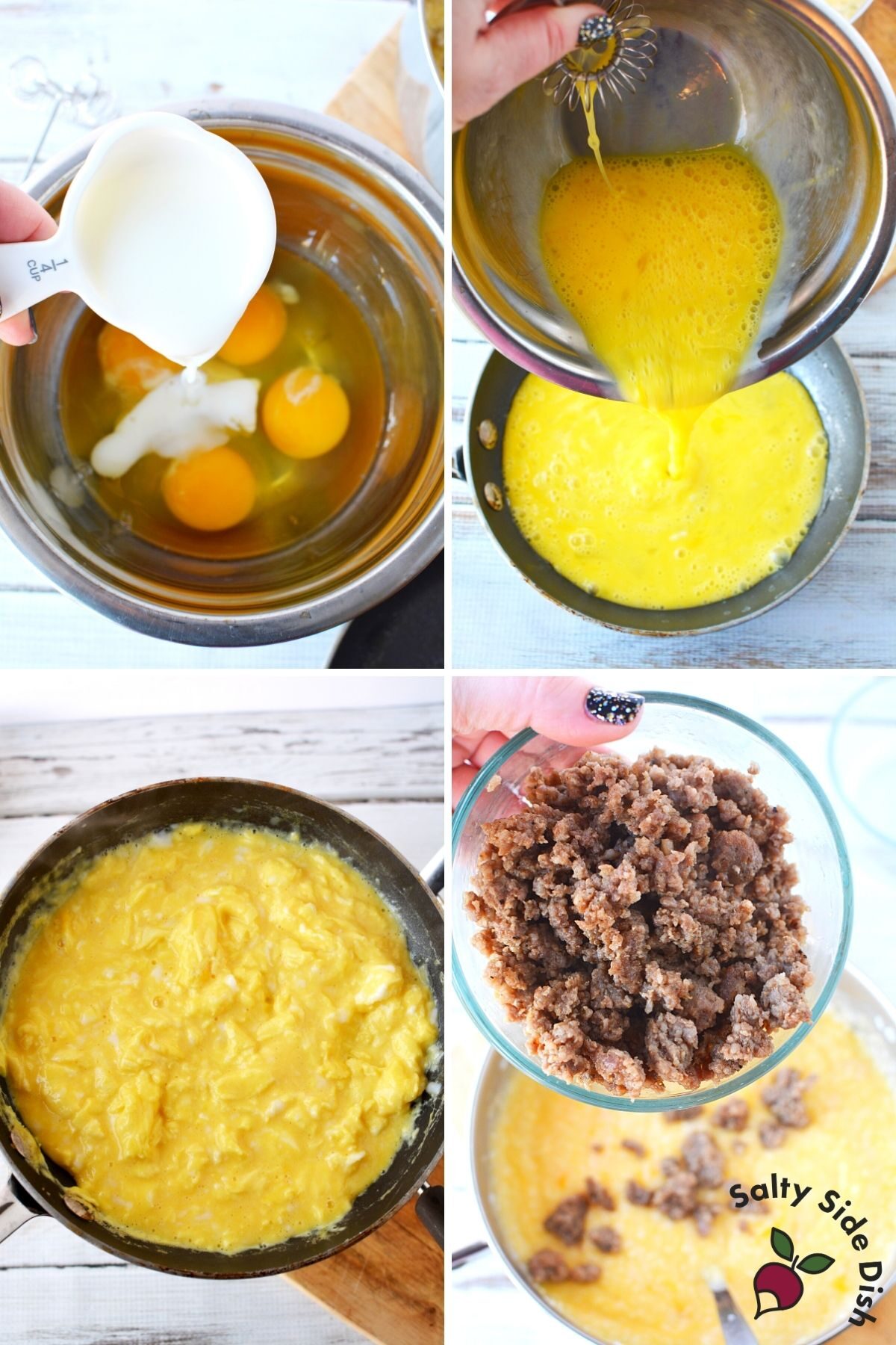 sausage grits in a pan