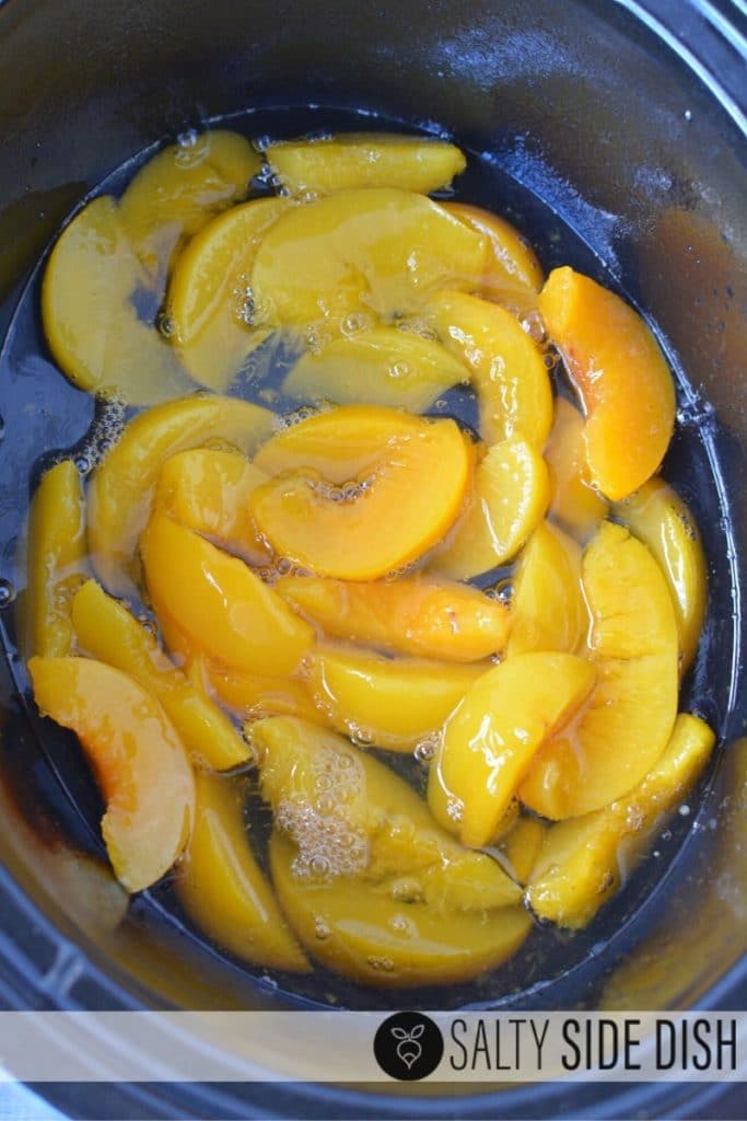 Peach Cobbler Dump Cake Recipe (SLOW COOKER) Crock Pot Dessert