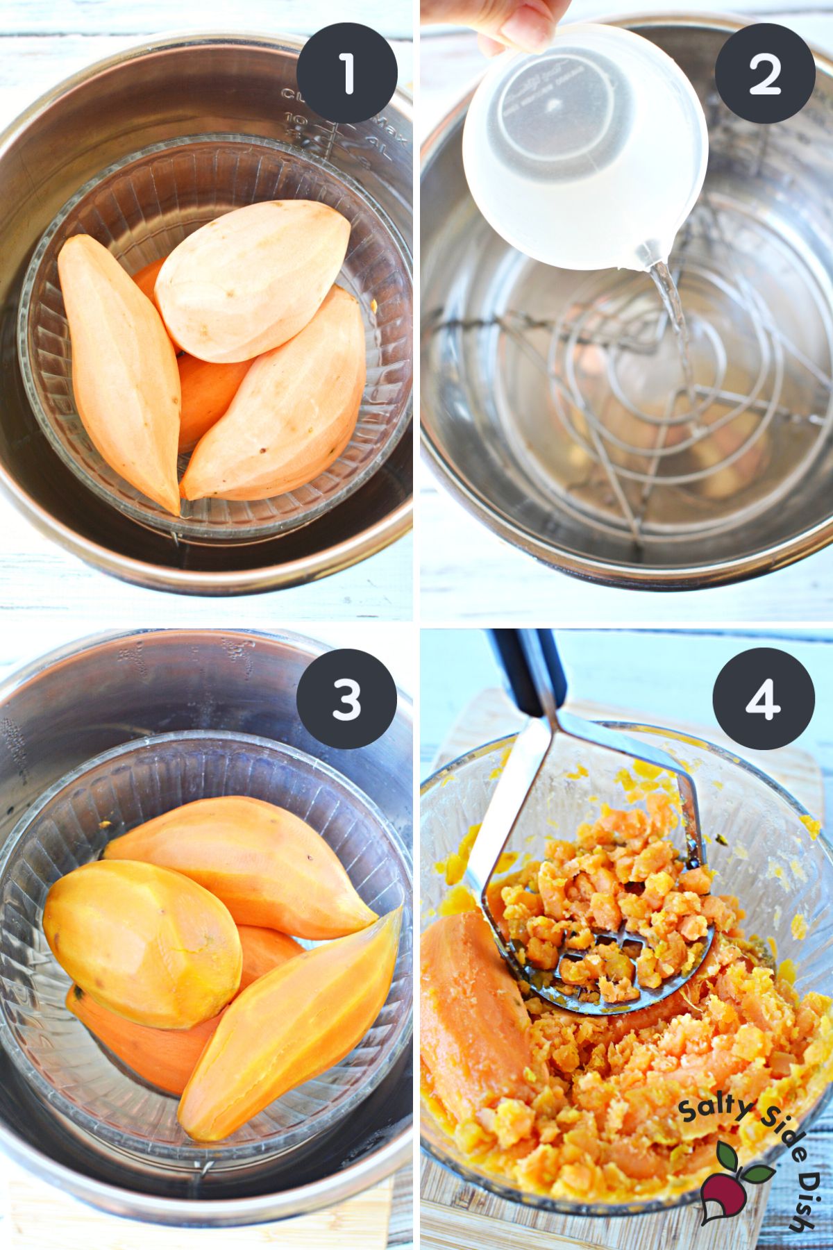 Pressure Cook Sweet Potatoes with Ninja Foodi or Instant Pot Salty