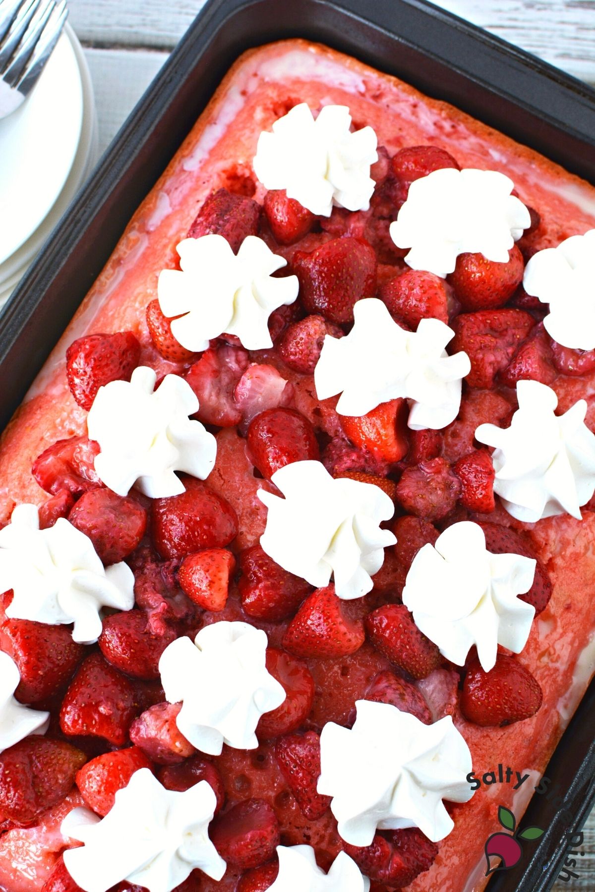 Strawberry Poke Cake with Sweetened Condensed Milk | Side Dishes