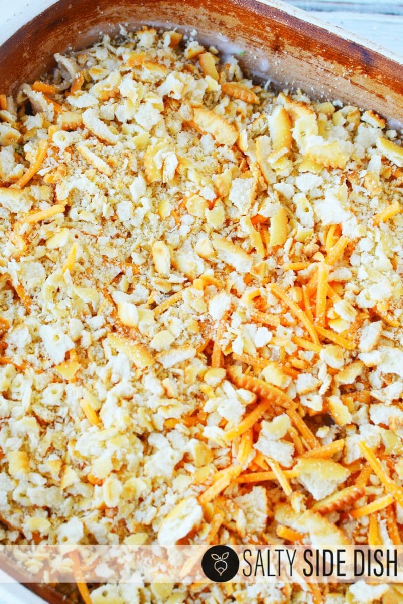 Tuna Casserole Recipe with Ritz Cracker Topping Salty Side Dish