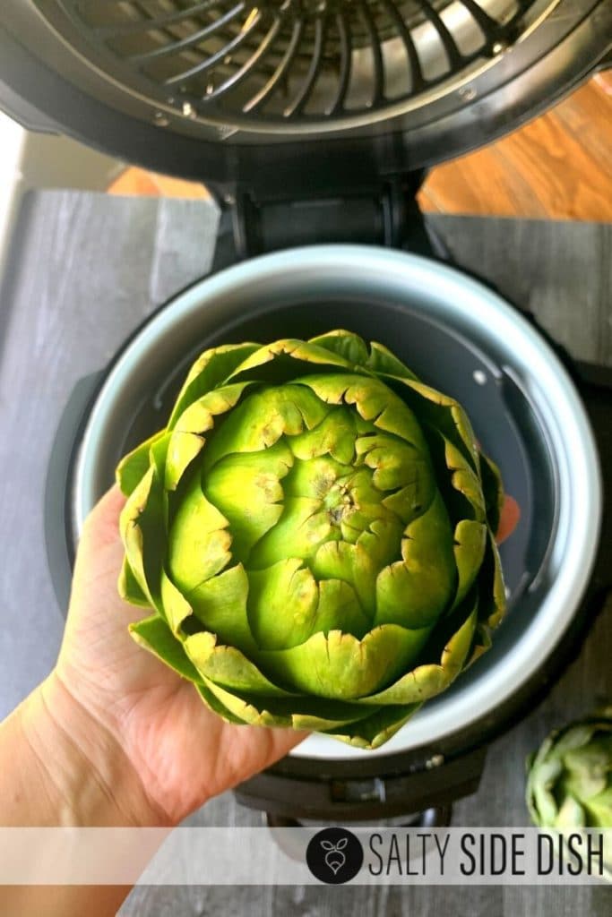 Artichokes in Pressure Cooker with Garlic Butter Salty Side Dish