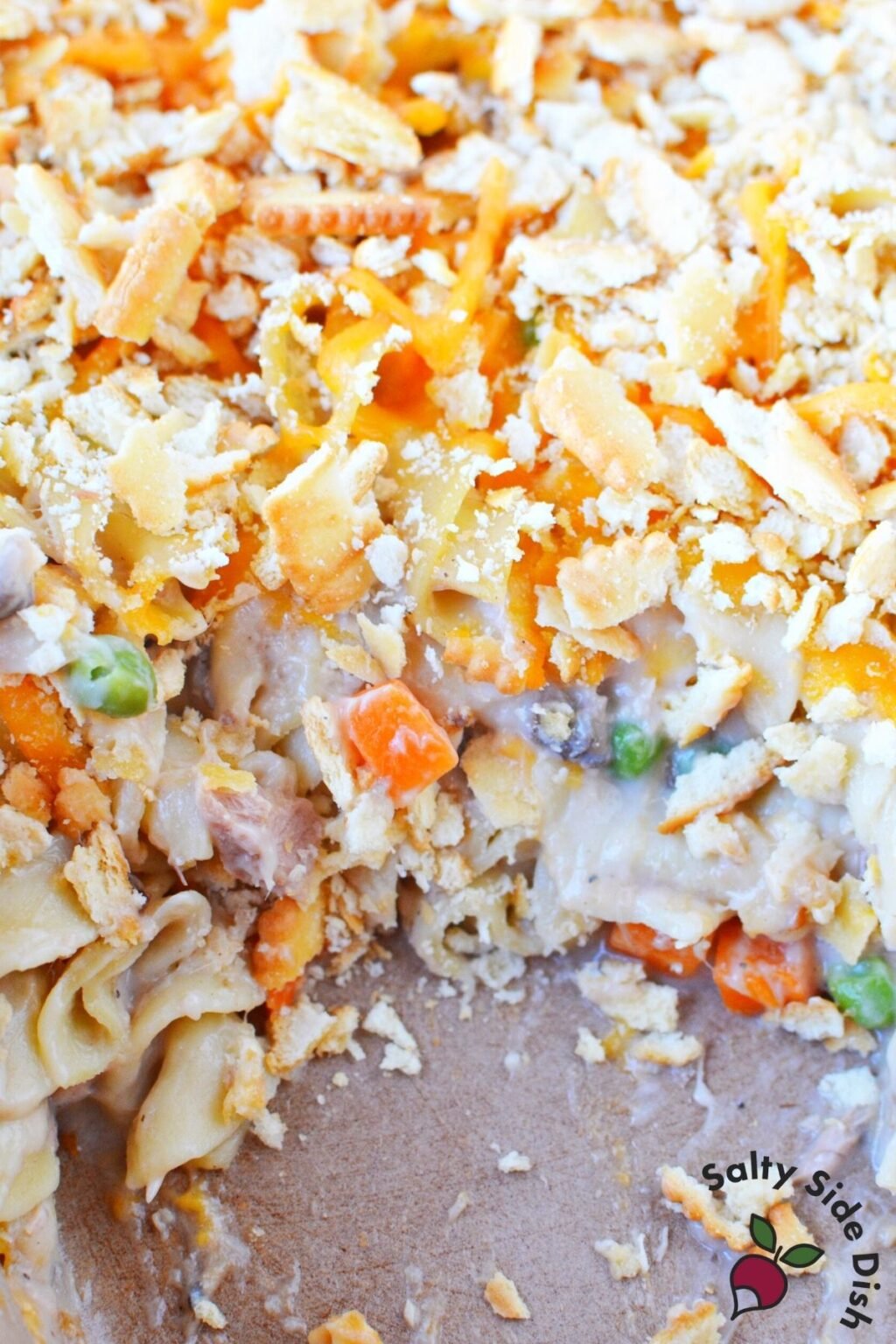 Tuna Casserole with Ritz Cracker Topping Salty Side Dish