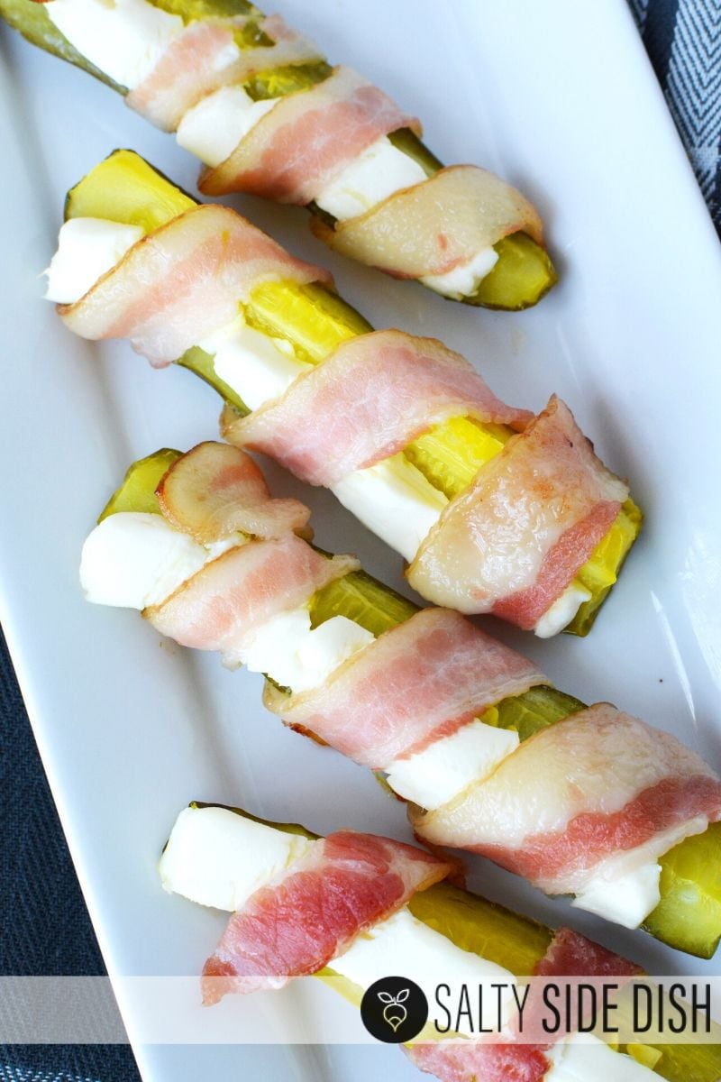 Bacon Wrapped Pickles recipe with bacon and cream cheese