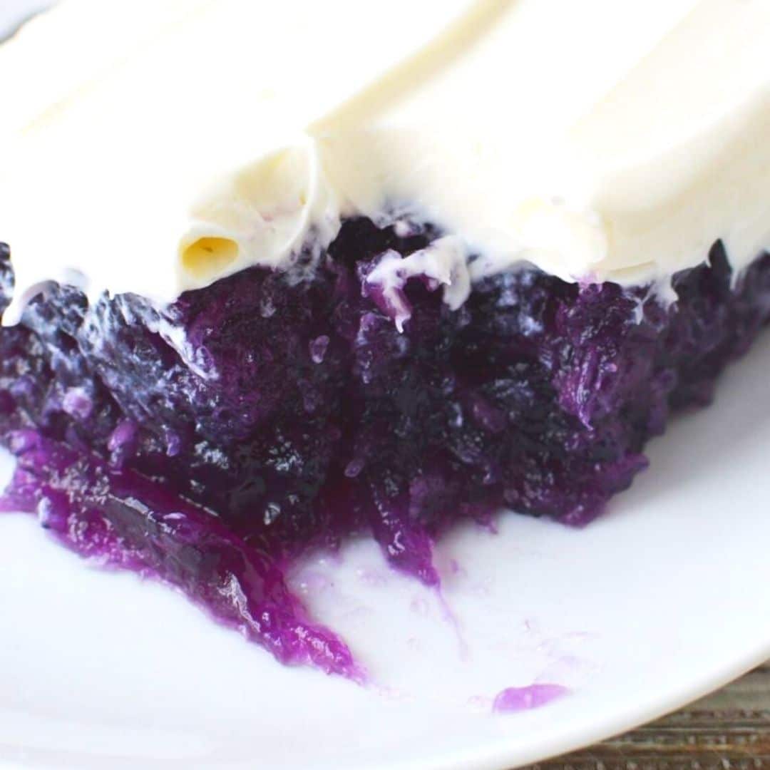 Blueberry Jello Salad with Cream Cheese Topping Salty Side Dish