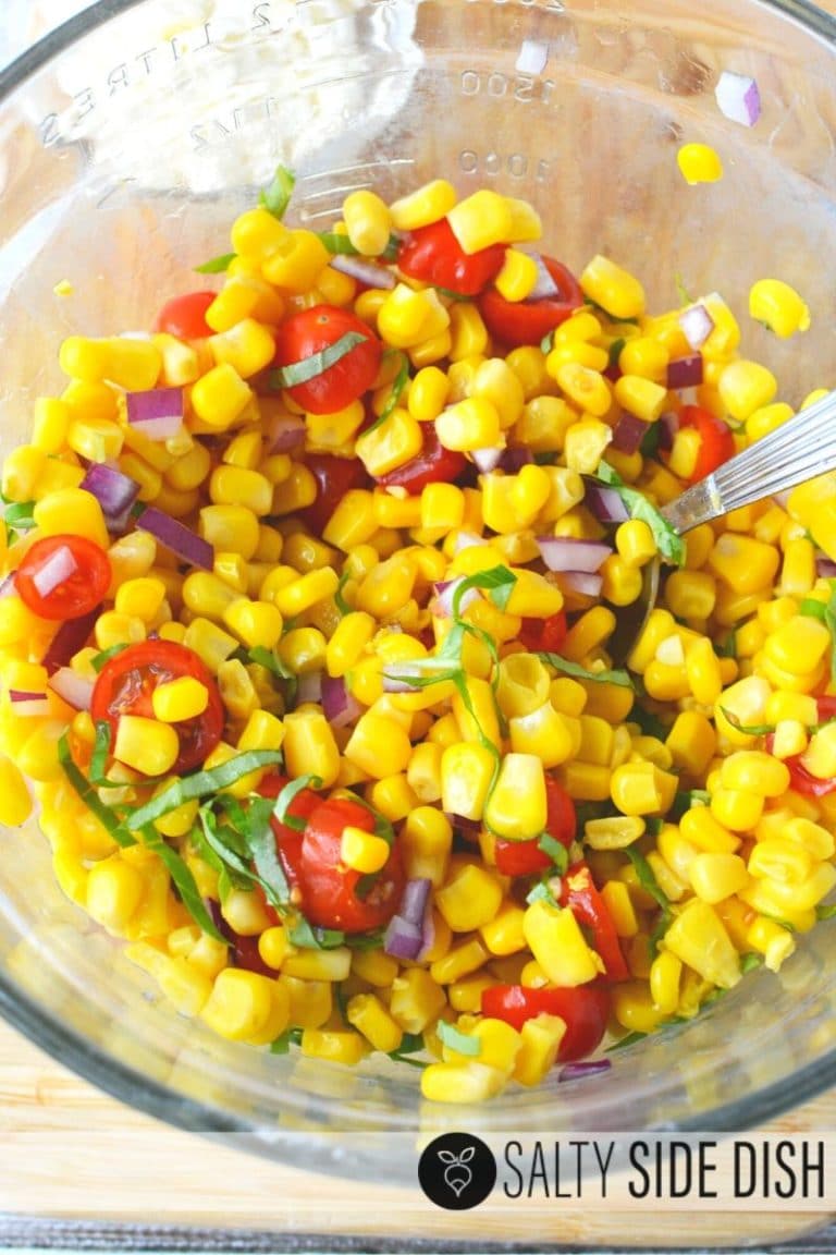 Corn and Tomato Salad with Feta and Lime Salty Side Dish