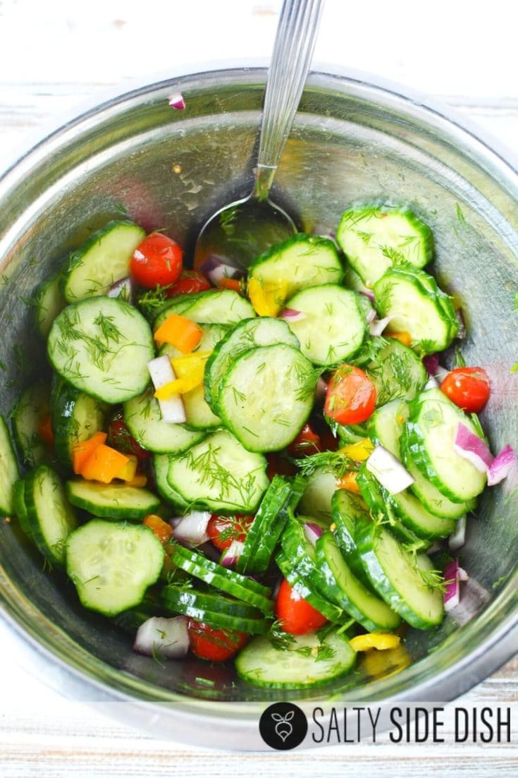 Cucumber Salad with Vinegar & Red Onions