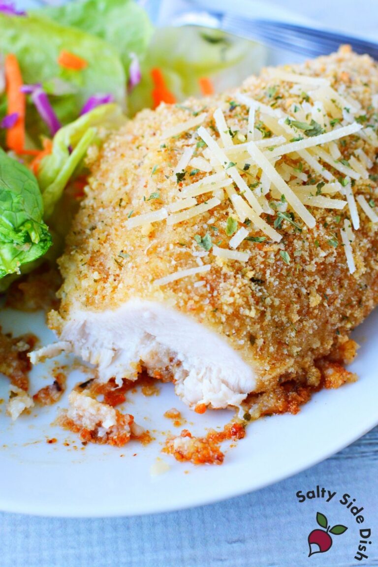 Panko Breaded Chicken with Parmesan Cheese Salty Side Dish