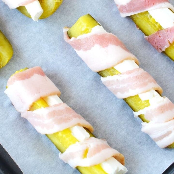 Bacon Wrapped Pickles and Cream Cheese
