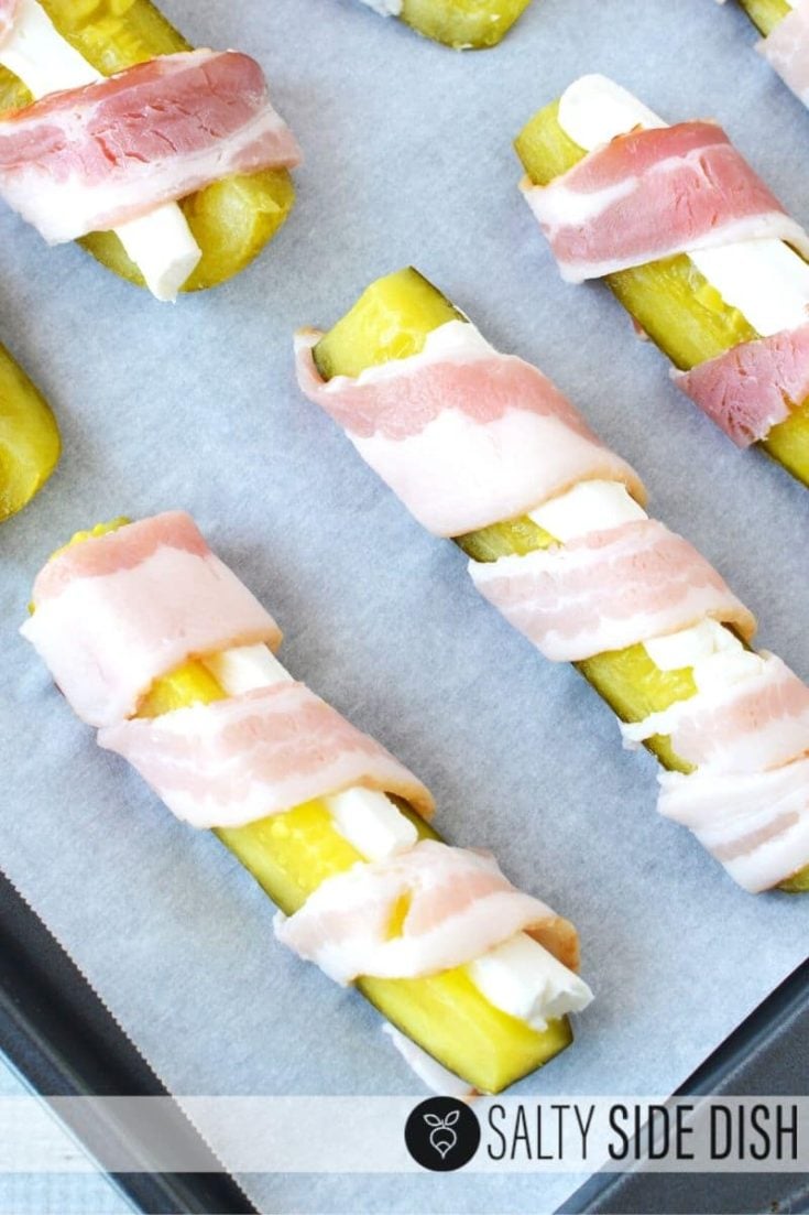 Bacon Wrapped Pickles with Cream Cheese Easy Side Dish Recipes