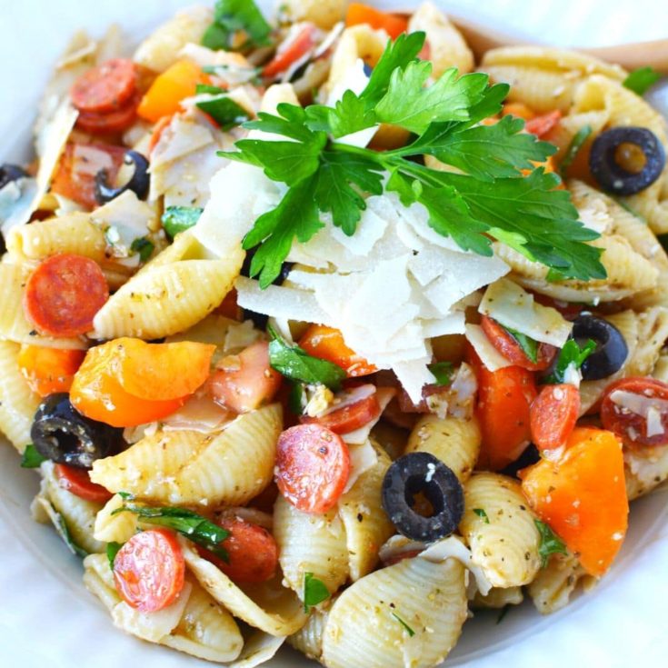 Italian Pasta Salad with Pepperoni & Shells | Easy Side Dish Recipes