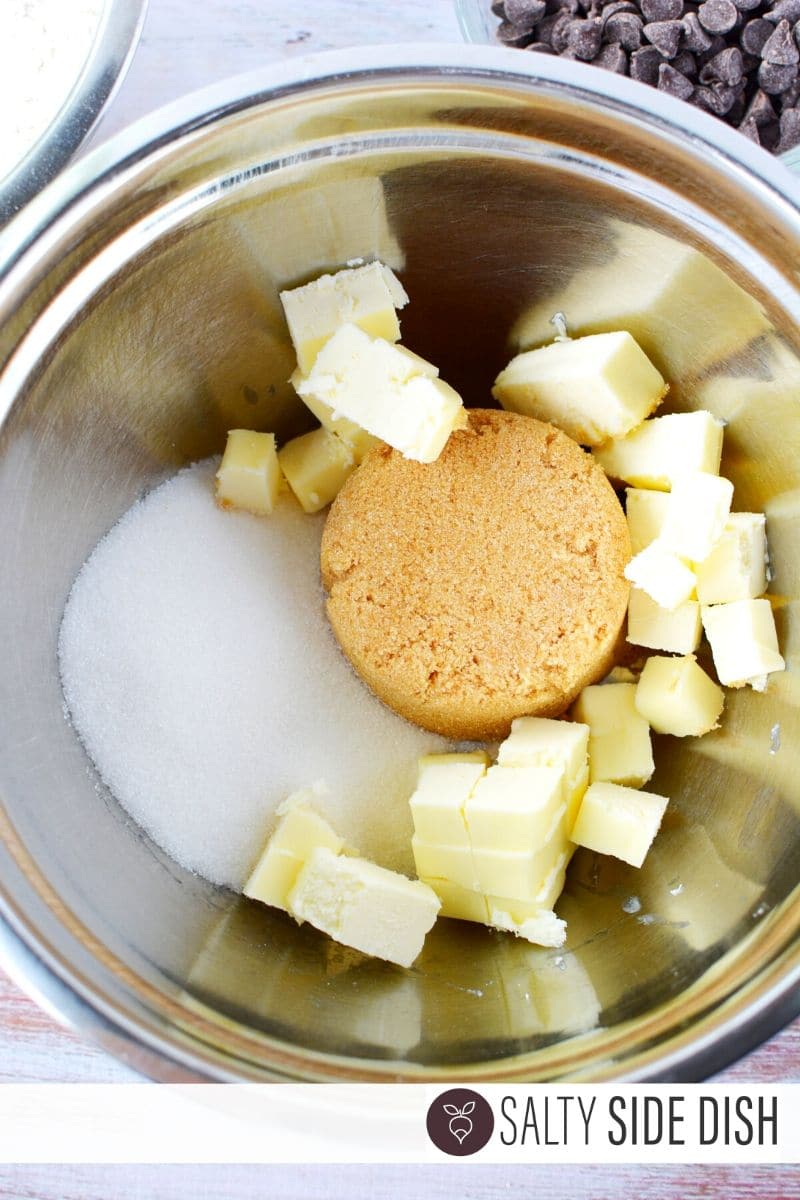 all cookie ingredients in a bowl