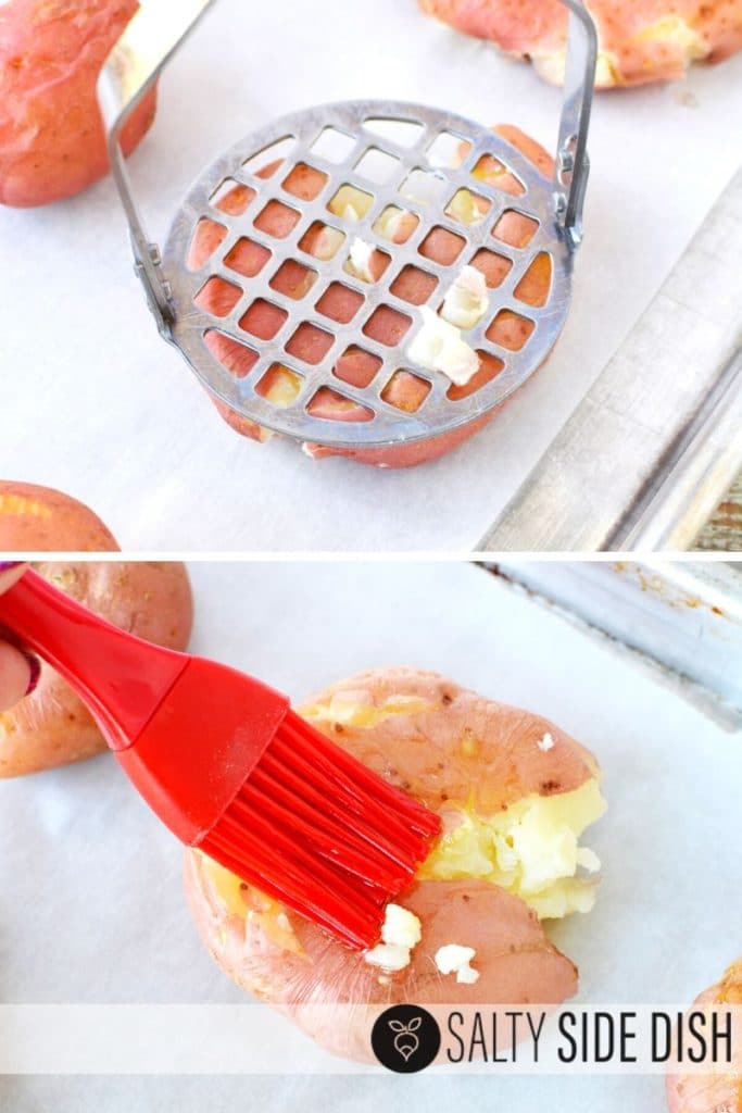 Smashed Red Potatoes in Oven with Parmesan Cheese