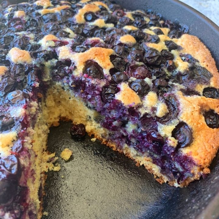 Cast Iron Skillet Blueberry Cake