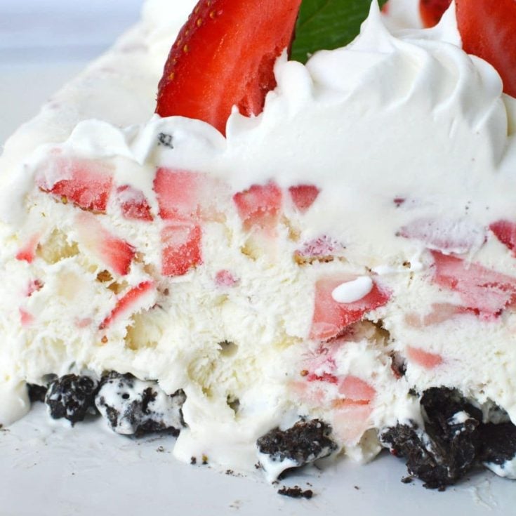 Strawberry Ice Box Cake with Cool Whip