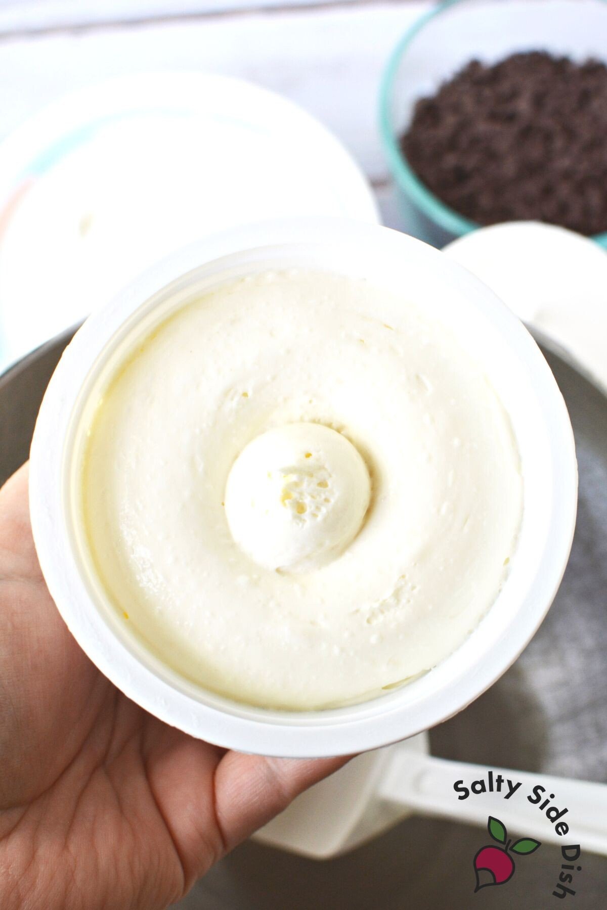 whipped cream cheese in a jar.
