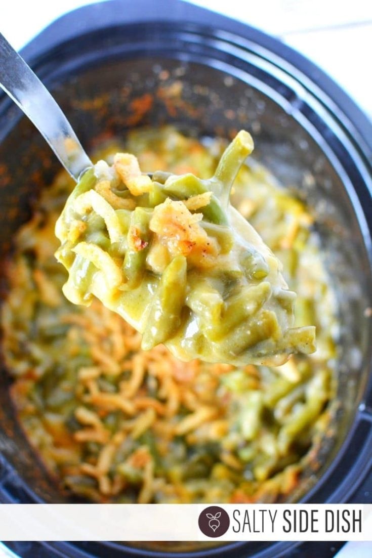 Green Bean Casserole in a Slow Cooker Salty Side Dish