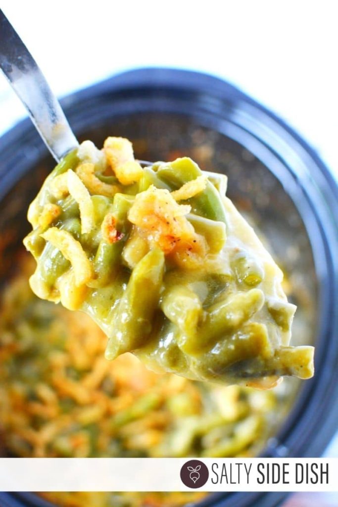 Green Bean Casserole in a Slow Cooker Salty Side Dish