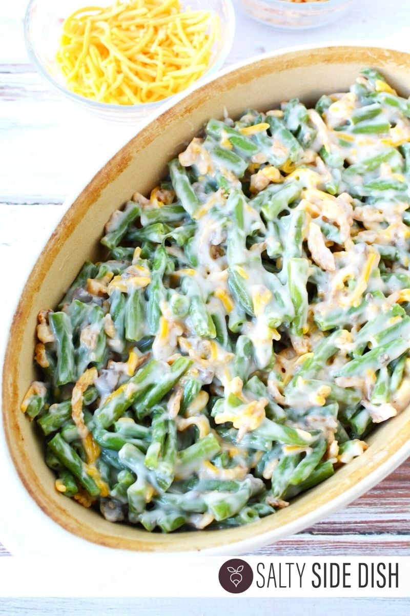 Fresh Green Bean Casserole Recipe easy to make green bean casserole made with fresh green beans before oven baked