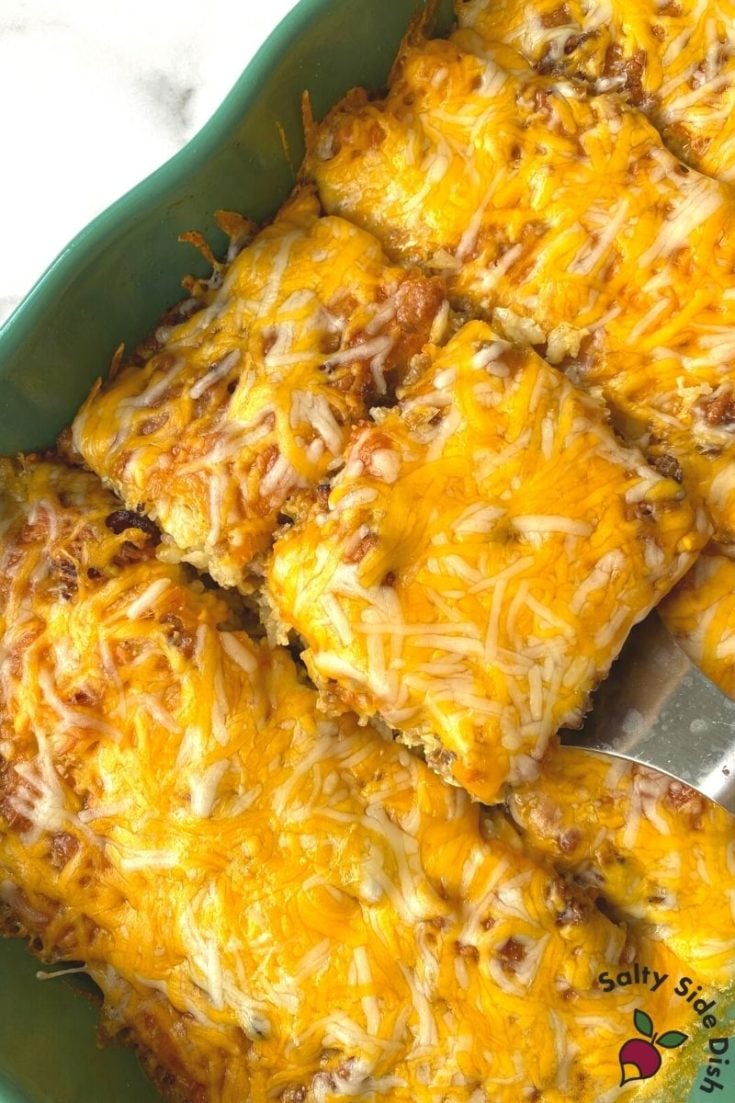 Easy Cheesy Tater Tot Breakfast Casserole with Sausage Salty Side Dish