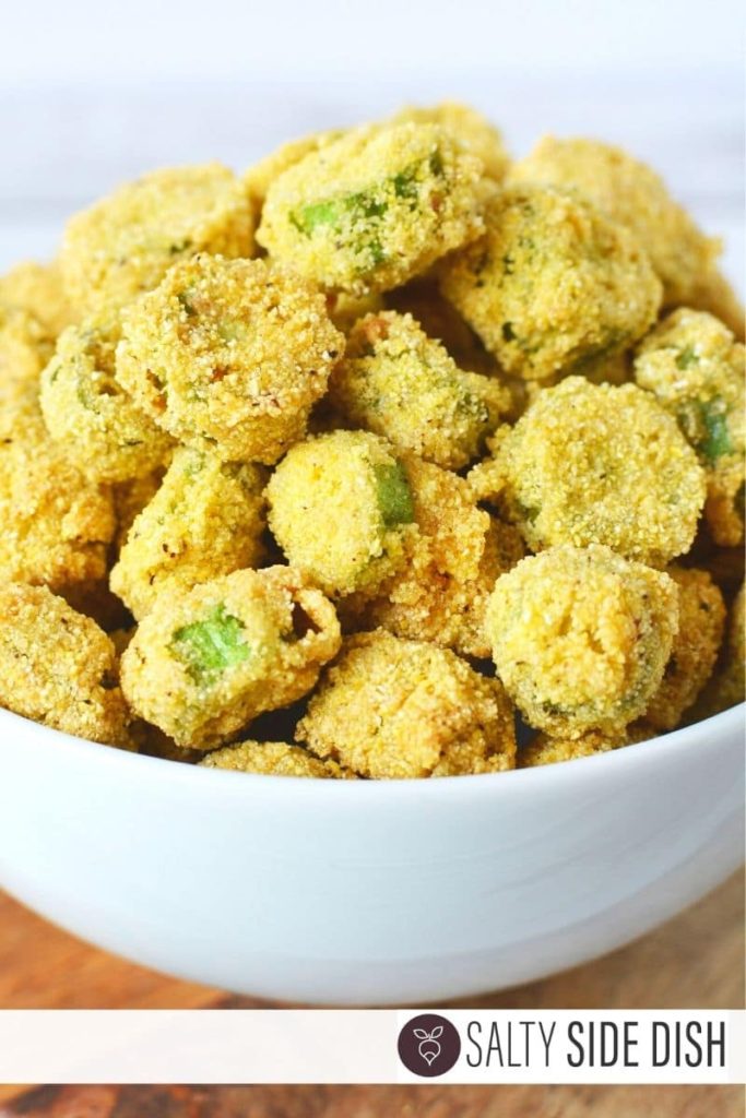 Fried Okra with Seasoned Cornmeal Salty Side Dish