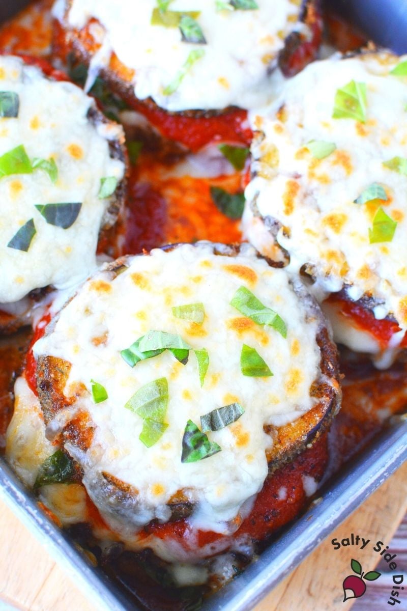 Easy layered eggplant parmesan casserole