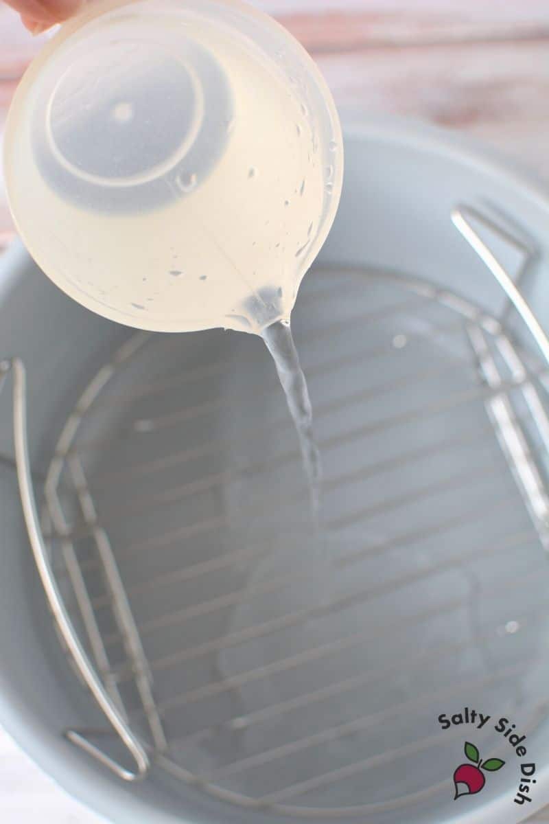pour water into the ninja foodi pressure cooker
