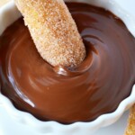 chocolate con churros in dipping sauce.