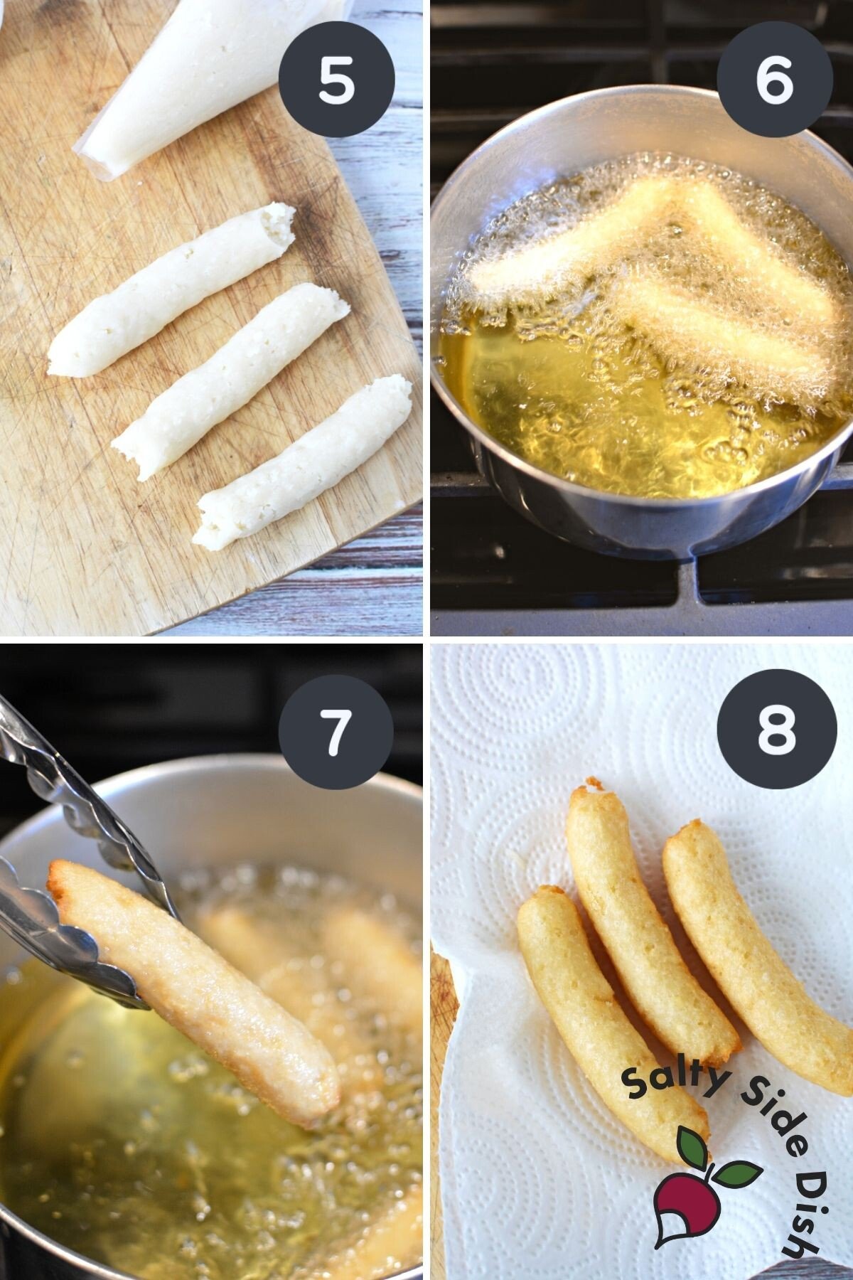 deep frying churros.