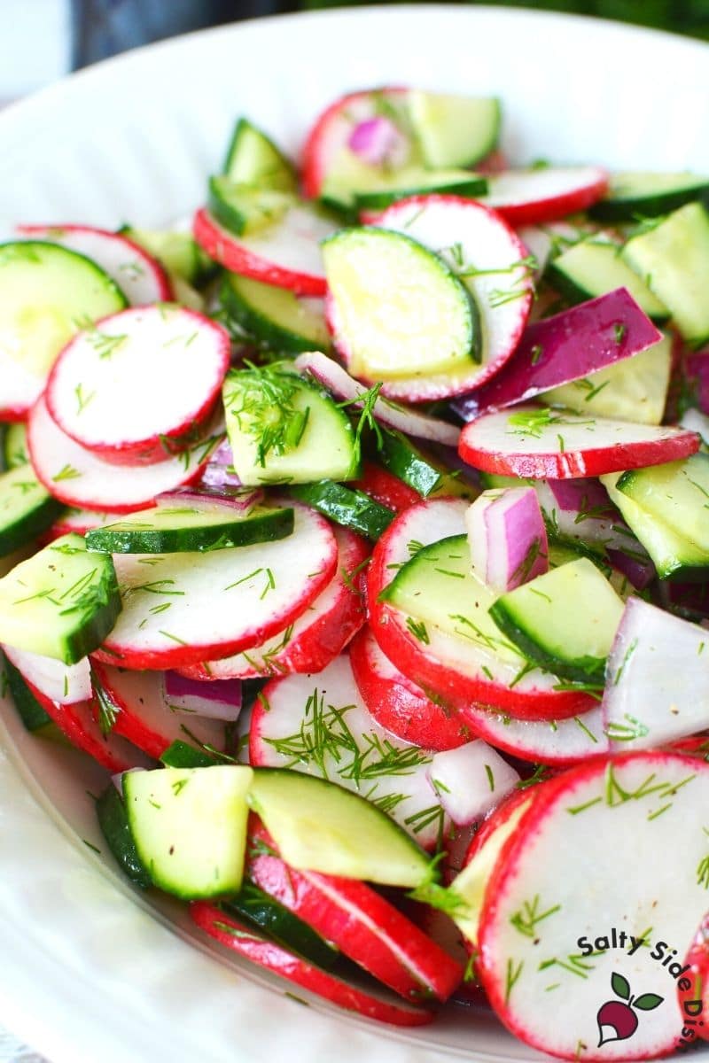 Radish Cucumber Salad with Homemade Dressing Salty Side Dish