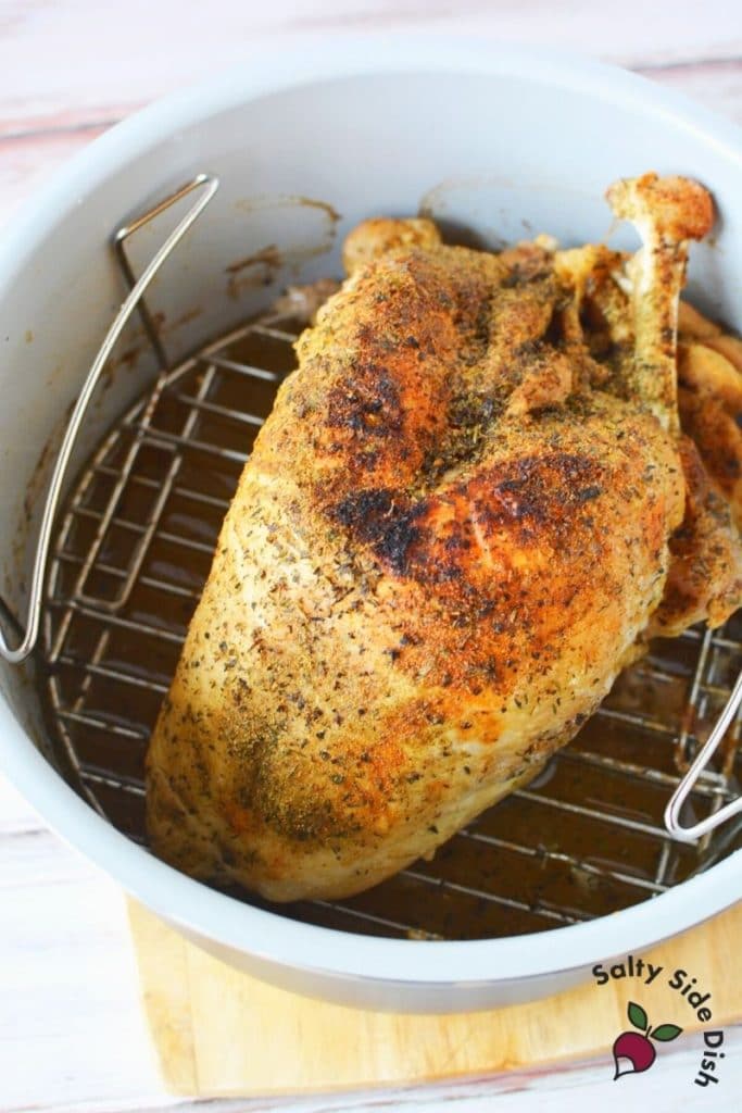 Ninja Foodi Turkey Breast with Air Fried Crispy Skin Salty Side Dish