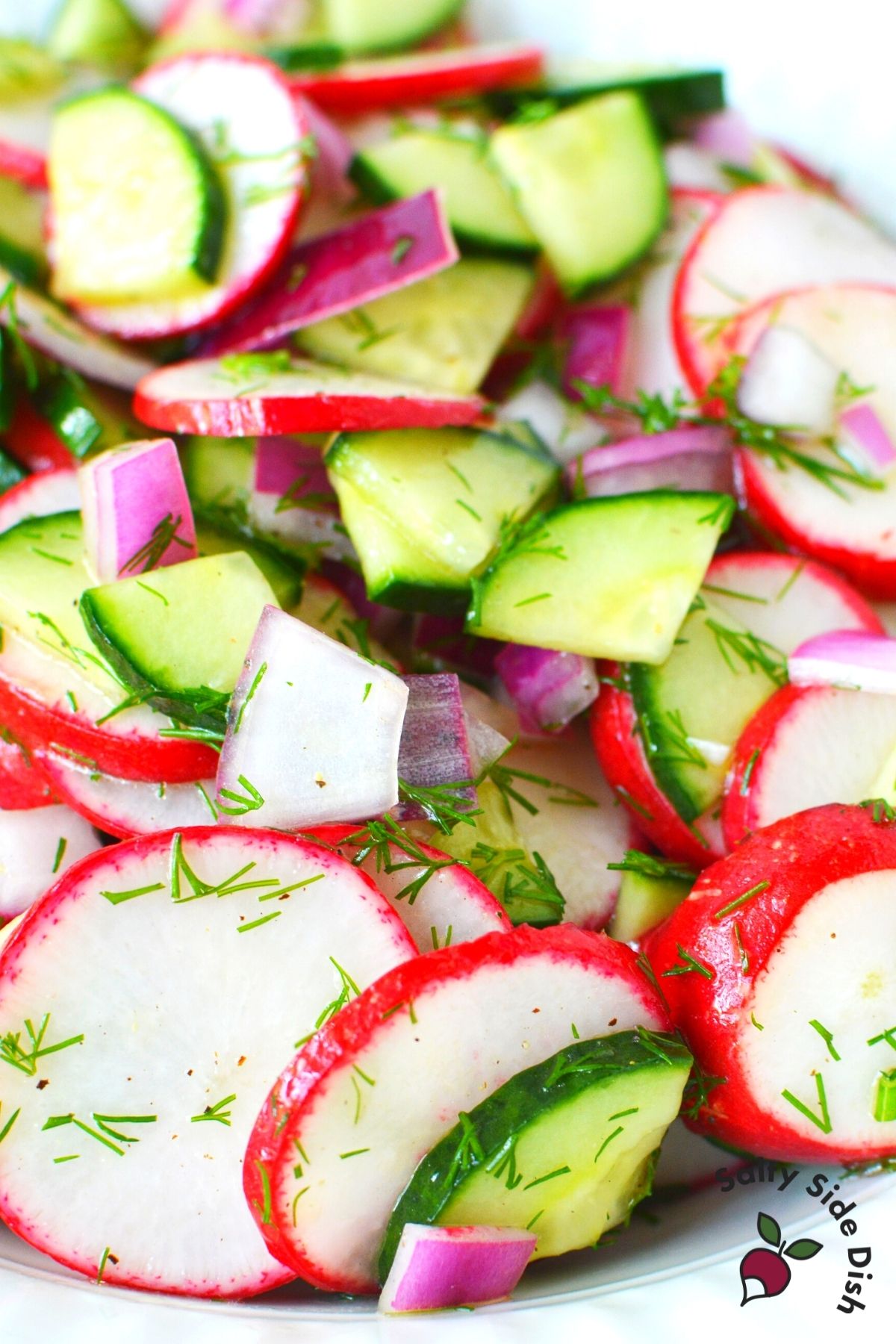 Cucumber Radish Dill Salad is Light & Low Carb! Salty Side Dish