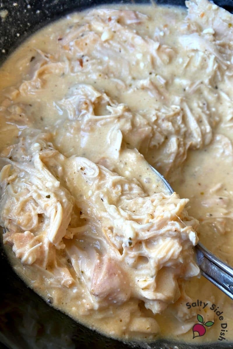 Lightened Up Copycat Slow Cooker Olive Garden Chicken Pasta - Pound Dropper
