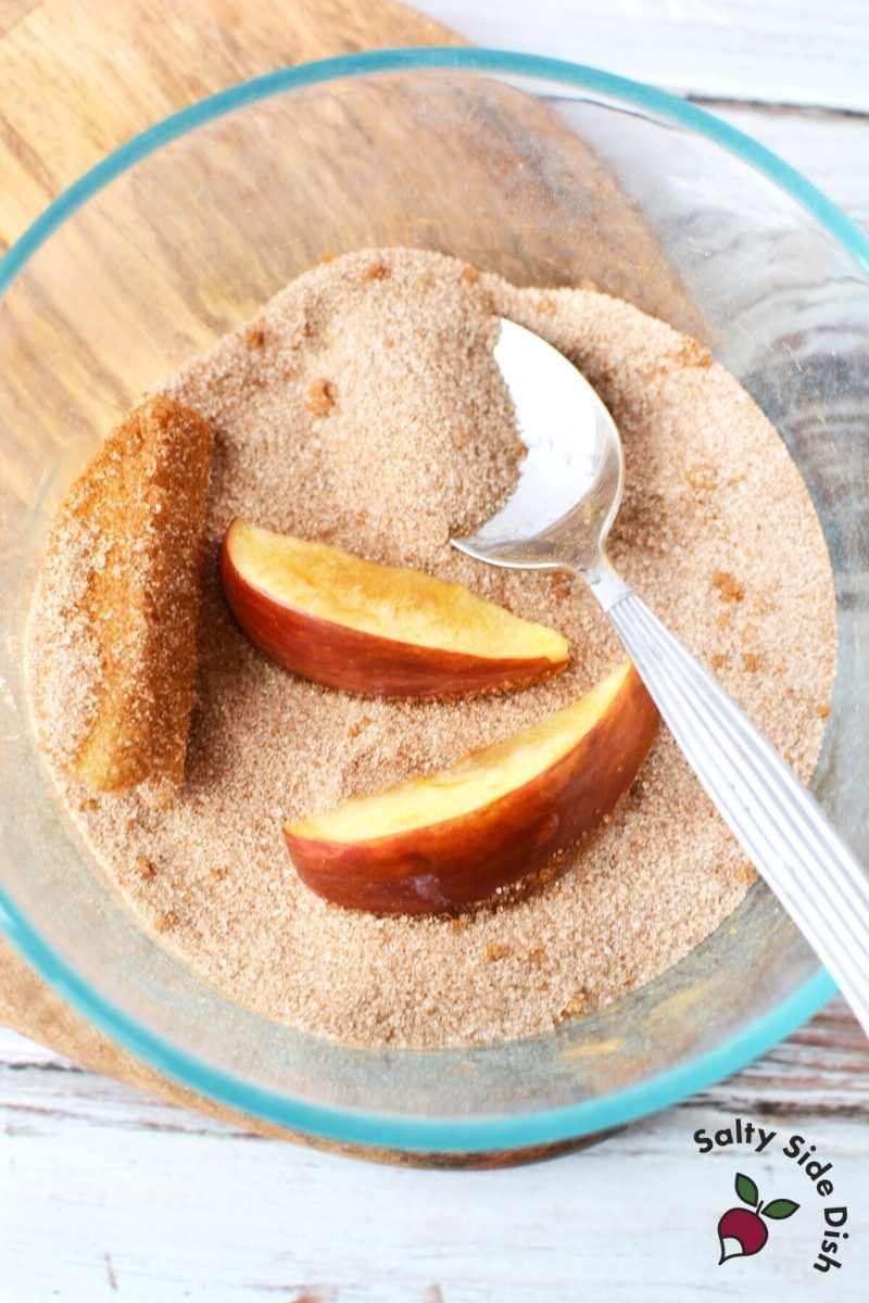 Air Fryer Apples with Vanilla Ice Cream Salty Side Dish