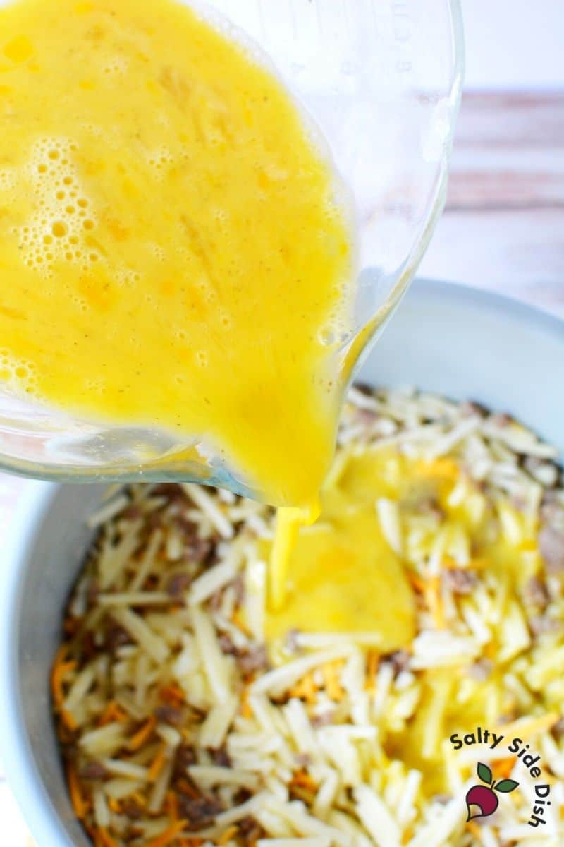 Egg casserole in ninja foodi all in one pressure cooker In a separate bowl, whisk eggs, heavy cream and spices together. Pour egg mixture into pot.