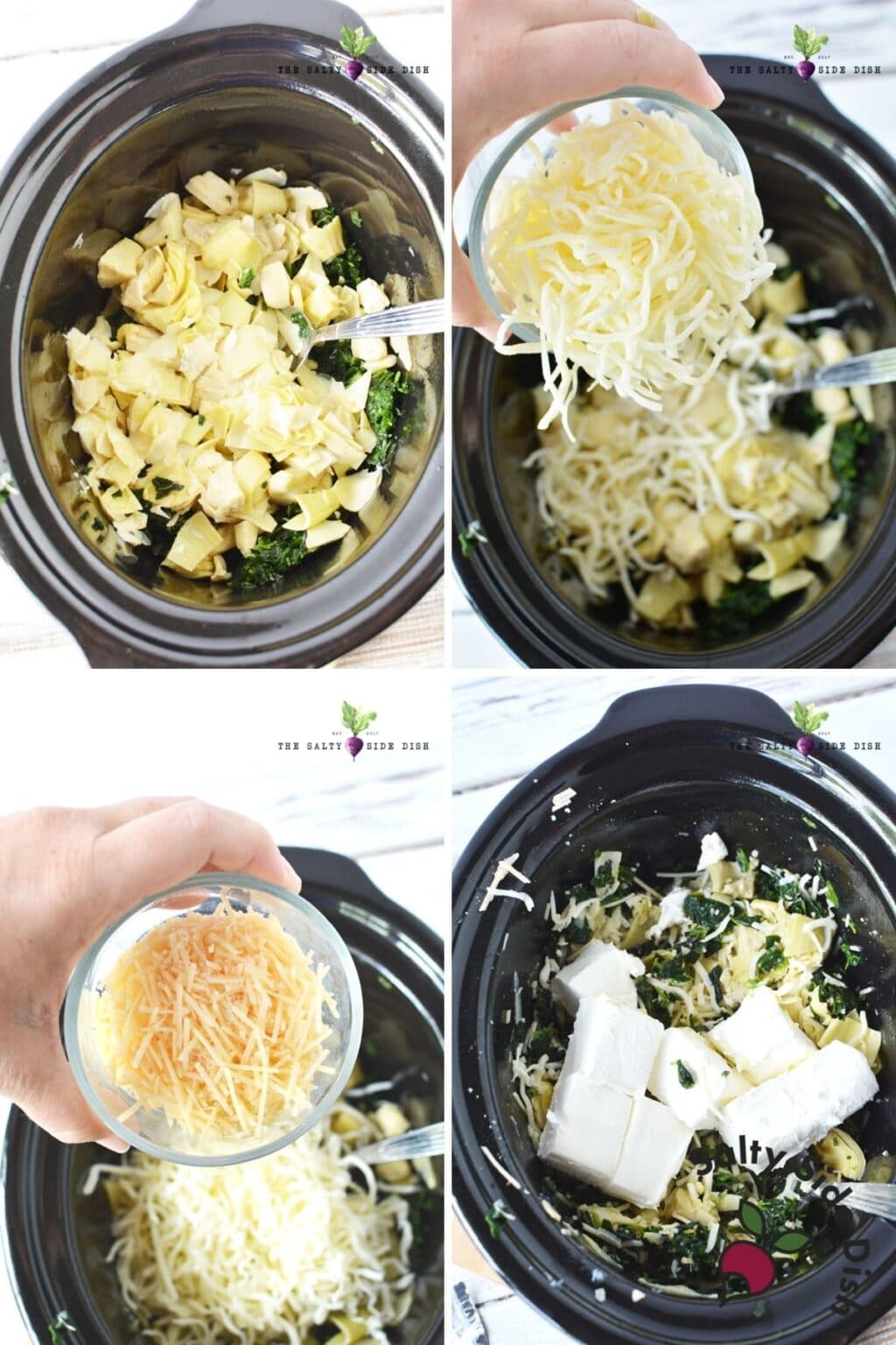 Spinach Artichoke Dip (Oven Baked & Crock Pot Recipe) Salty Side Dish