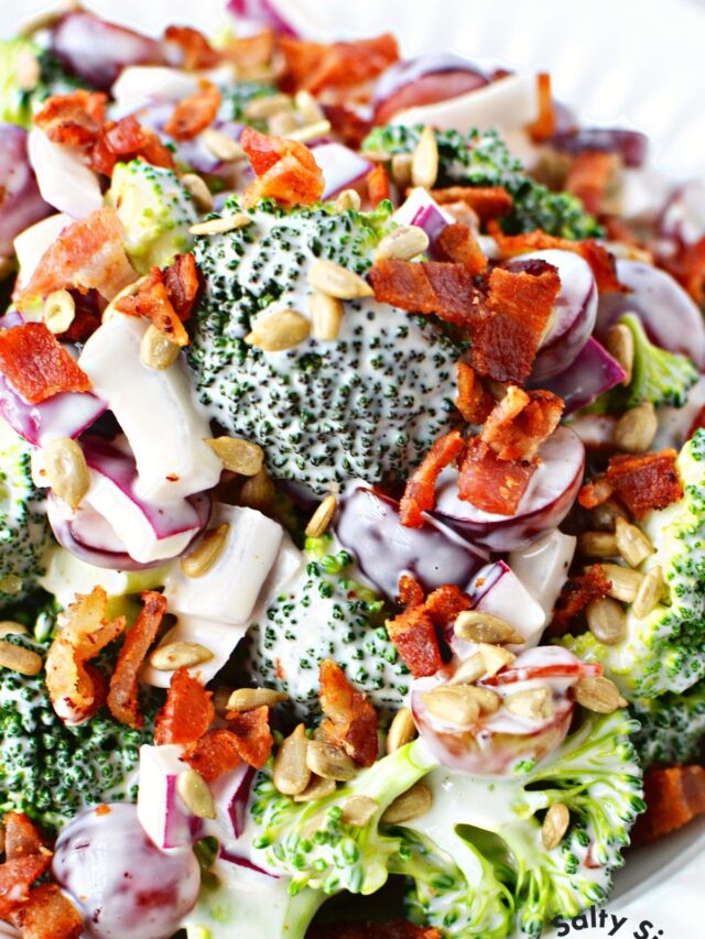 Bacon Broccoli Salad with Red Grapes