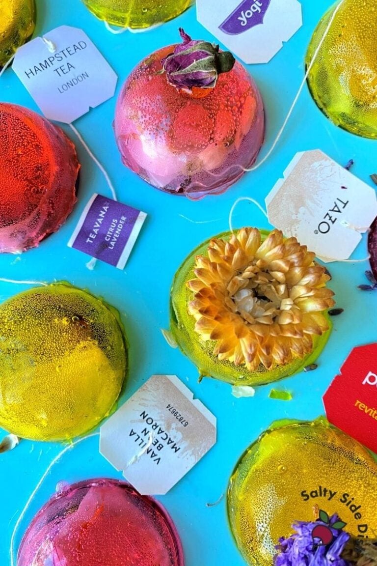 diy tea bombs sitting in a mold