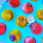 tea bombs in a tea bomb mold with flowers
