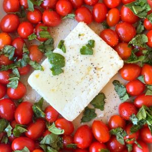 baked feta pasta with tomatoes