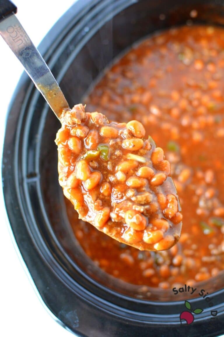 Slow Cooked Spicy Baked Beans & Ground Beef Salty Side Dish