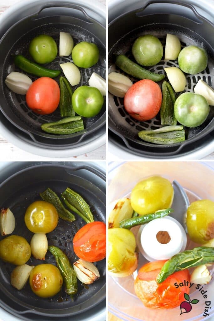 Easy Roasted Tomatillo Salsa with Air Fryer in Under 10 Minutes!