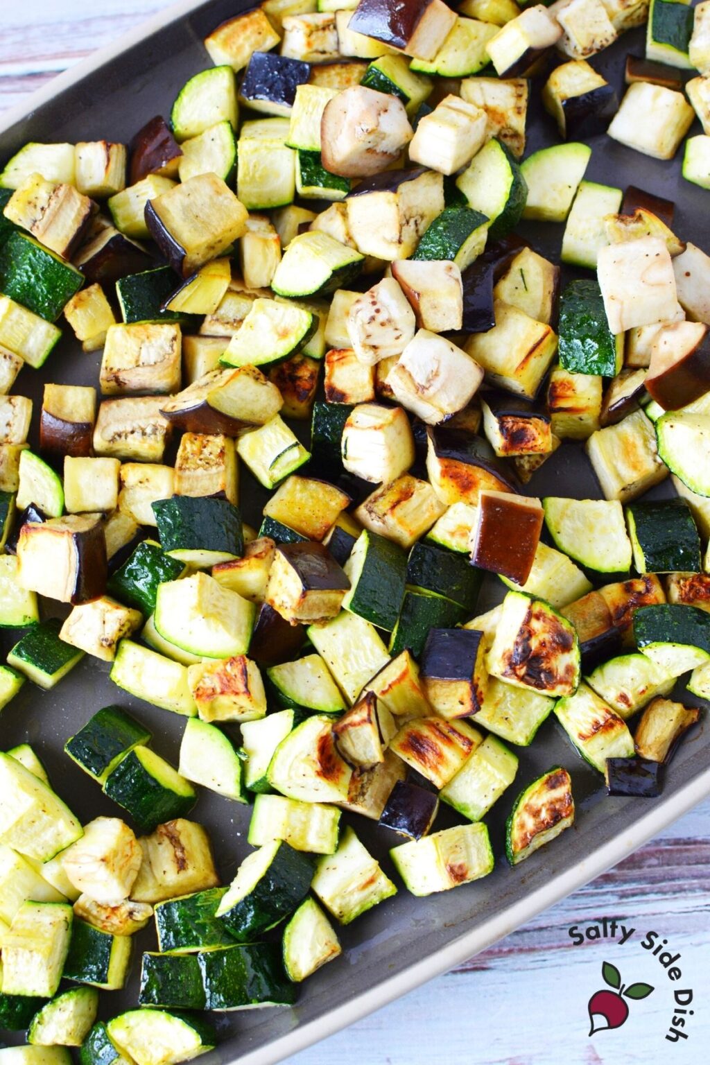 Roasted Eggplant & Zucchini {No Breadcrumbs} Salty Side Dish